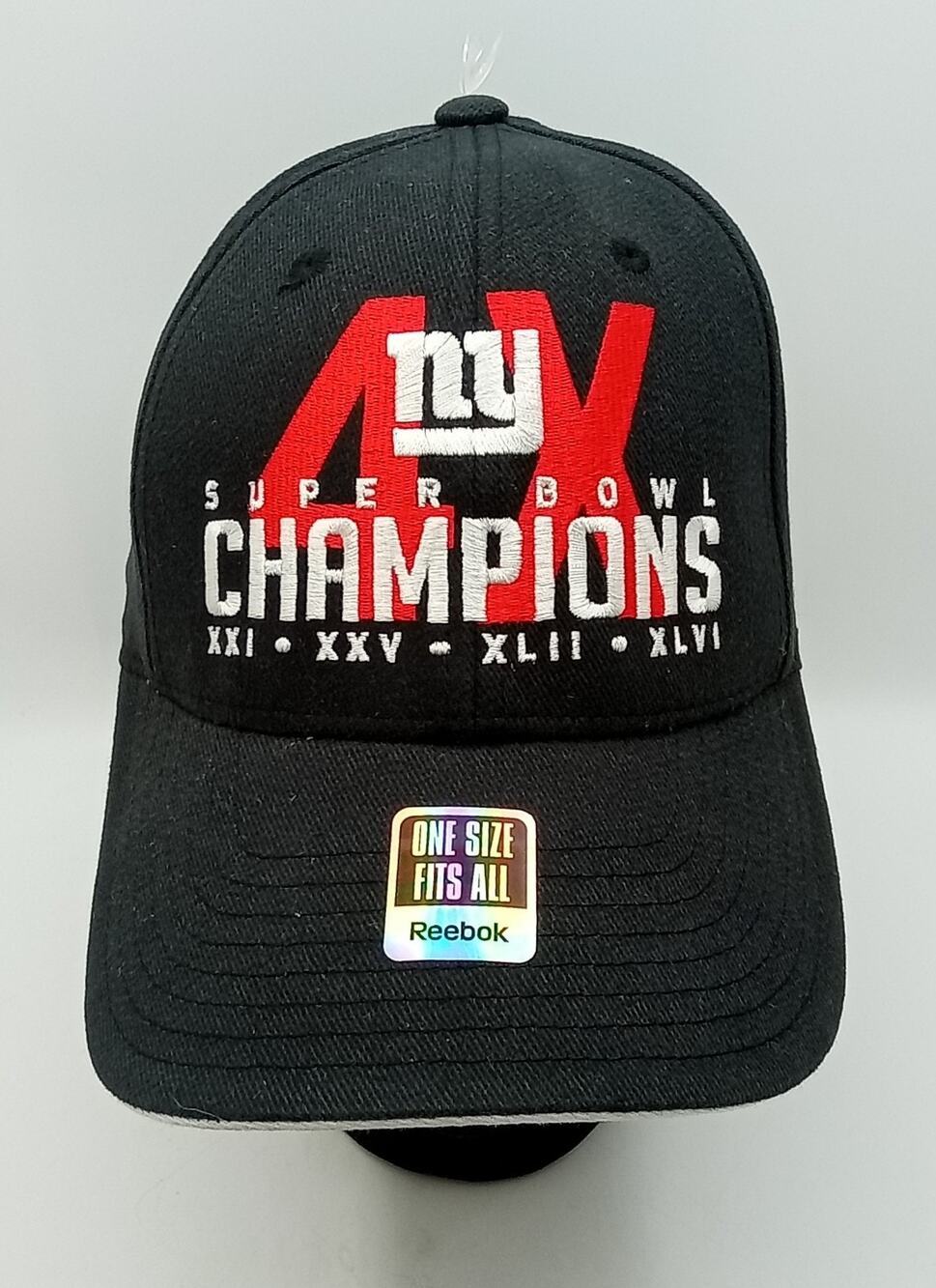 New York Giants 4X Super Bowl Champs Reebok Cap One Size Fits All
